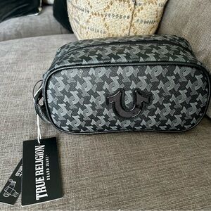True Religion Black and Gray Toiletry Bag NWT